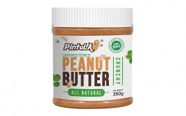 Pintola Unsweetened Peanut Butter Crunchy  Plastic Jar  350 grams